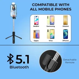 GETGETO Selfie Stick Tripod R1SL 170cm expandable Tripod Bluetooth Remote Tripod, Monopod Kit, Tripod Kit image 5