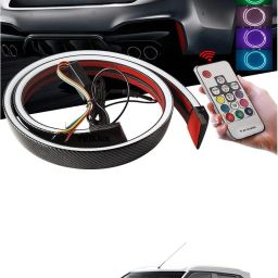 Carbon Fibre LED Rear Spoiler with Remote Control for Car Trunk Universal Exterior Car LED Tail Light Strip fit for Roof, Wing, Brake Light, Turn Signal Light Spoiler Lip Kit m145 Car Fancy Lights-image-31