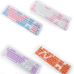 Etzin Double Color 104 keys abs Double Shot keycaps (White Pink Electro) Wired USB Laptop-size Gaming Keyboard Compatible with Desktop, Laptop, Mac-19
