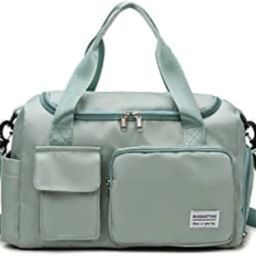 50 L Gym Duffel Bag - Gym Bag Womens Mens with Shoes Compartment and Wet Pocket,Travel Duffel Bag - Green-image-39