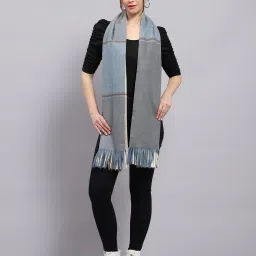 Solid Wool Blend Women Blue Stole-image-59
