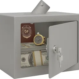 Maxsera Money Bank Small Safe For Kids and Home Use- Cash Metal Money Box Safe Locker-image-61