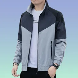 Men Colorblock Casual Jacket-image-94