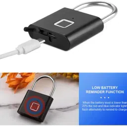 TOPHAVEN Smart Lock Fingerprint Biometric Padlock | Keyless&Password-Free Access | Stores 10 Fingerprint Smart Door Lock image 3