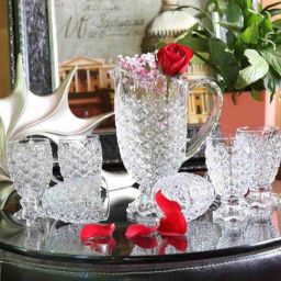 Water Juice Multi Purpose Lemon Set of 7 Pcs jug 1.5 LTR Jug Glass Set Jug Glass Set-0
