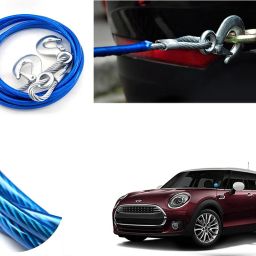 4M Long Super Strong Emergency Heavy Duty Car Tow Cable 5 Ton Towing Strap Rope with Dual Forged Hooks (Color Blue) (8mm x 4 m) For Clubman 4 m Towing Cable-image-79