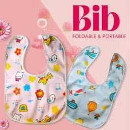 waterproof, super soft cotton daily use, elegant and stylish velcro bib for baby-image-2