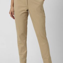 van heusen Women Regular Fit Beige Polyester Trousers-picture-11