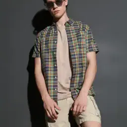 Checked Lightweight Short Sleeves Shirt-image-1