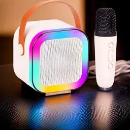 Karaoke Speaker K12: Party POP Wireless Bluetooth Speaker with Mic, RGB 80 Laptop/Desktop Speaker-picture-1