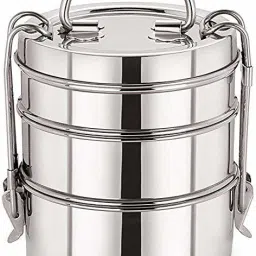 Stainless Steel clip Tiffin sada, 8x3 3 Containers Lunch Box 3 Containers Lunch Box-17
