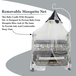 flammable Cradle for baby boy and girls .first step cradle with swing and mosqutio net . image 3