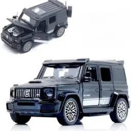 Premium Diecast G Wagon Metal Toy Car – Black, Pull Back with Opening Doors-15