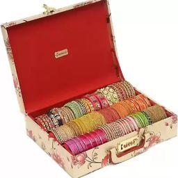 Premium Quality Bangle Box With 3 Rods And Number Lock system To Carry Bangles. Storage Box, bangle box, jewellery box Vanity Box-image-39