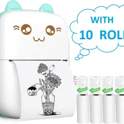 UK Enterprise Label Thermal Bluetooth Printer with 10 Pcs Thermal Roll Portable Label Printer Pocket Mobile Printer-13