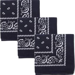 Bismaadh Paisley Print Cotton Bandana Fashion Soft Stretch Head Wrap Headband Hair Band for Men & Women ["Blue"] Handkerchief-image-3