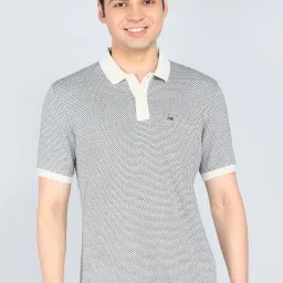 Men Self Design Polo Neck Organic Cotton Grey T-Shirt-image-79