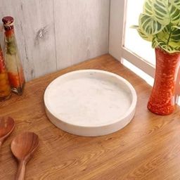 Handmade Marble Tray, Round Vanity & Serving Tray, Large Modern Marble Tableware Tray-image-36