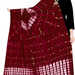 Rayon Self Design Maroon Women Dupatta-picture-32
