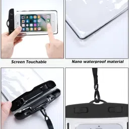 paplaj enterprises Pouch for Rain for Mobile Touch Sensitive Waterproof Mobile Pouch with Strap, Size upto 6.5" Mobiles image 4