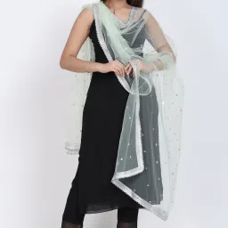 Net Embellished Green Women Dupatta-image-73