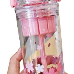 Cute Floral Water Bottle with Straw 650ml – BPA-Free Tritan Plastic Tumbler 650 ml Water Bottle-image-34