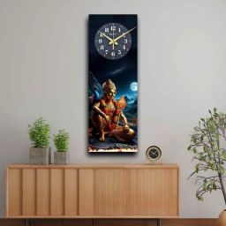olive tree Multicolour Rectangle 24 Inches Wooden Wall Clock (Lord Hanuman)-picture-28