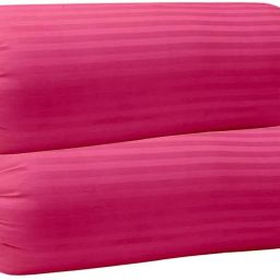 Home & furnish Polyester Fibre Solid Bolster Pack of 2-picture-12