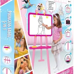 jayaansh traders 5 in 1 Dual Sided Princess Easel Board For Education Learning Activities ( Multi Functional White & Black Board ) image 3