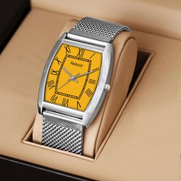 Treacher Special 125 Cadmium Yellow Roman Figure Dial With Shaffer Chain Analog Watch - For Men RBT3398-YE-SLVR-ANLG-MEN_125Cadm-image-71