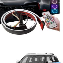 Carbon Fibre LED Rear Spoiler with Remote Control for Car Trunk Universal Exterior Car LED Tail Light Strip fit for Roof, Wing, Brake Light, Turn Signal Light Spoiler Lip Kit m151 Car Fancy Lights-image-61