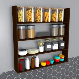Containers Kitchen Rack Cup Kitchen Rack Jars Bottle Spice Rack Premium Kitchen Rack 4-Tier Wood-image-41