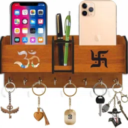 Key Holder For Wall /Mobile Holder/Phone Stand /Home Decor Items/ Wood Key Holder-image-98