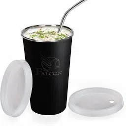 Nxt 18/8 Glass with Straw and Plus Extra Travel Lid-Black Glass Water/Juice Glass-image-44