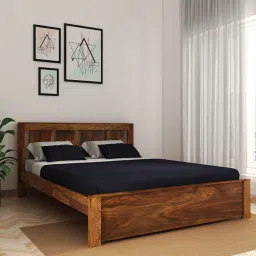 Florentine Sheesham Solid Wood Queen Bed-image-3