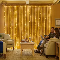 xenith 300 LEDs 3 m Gold Flickering, Steady Net/Mesh Rice Lights image 3