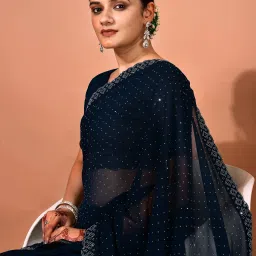 Embellished Bollywood Chiffon Saree-image-18