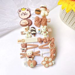 14 Pieces Teddy Bow Cute Hairpins Barrettes For Baby Kid Girls and Women Hair Pin-image-37