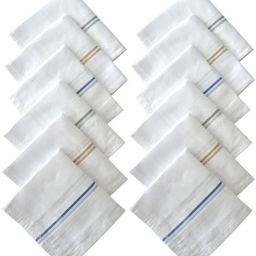 higadget Men's 100% Cotton Striped (XXL) ["White"] Handkerchief-image-13