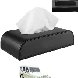 Black Tissue Holder Leatherite/Include Tissue/Save Space For Home/Car/Office-149 Vehicle Tissue Dispenser-picture-39