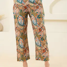 GULABOSITABO Women Floral Printed Original Regular Fit Cotton Trousers-image-61