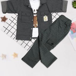 MashUp Boys Self Design Shirt Collar Long Sleeves Pure Cotton Shirt & T-Shirt With Trouser-picture-10