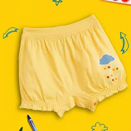 XY Life Girls Yellow Scribbles Rain Cloud Super Combed Cotton Bloomers-image-12