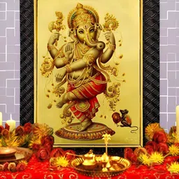 Hawai Gold-Toned & Black Ganesh Ji Wood Wall Photo Frame-image-15