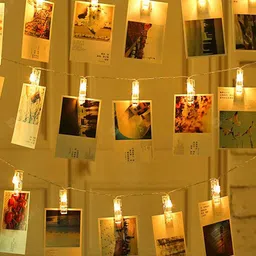 Archies Yellow Glass Quirky Outdoor String Lights with Photo Clips-27