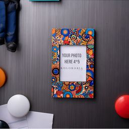 KOLOROBIA Blue & Yellow Wooden Magnetic Wall Photo Frame-44