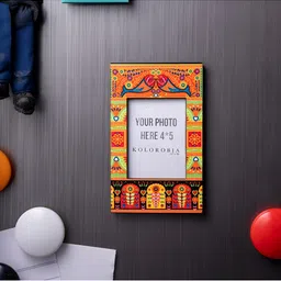 KOLOROBIA Orange & Red Wooden Magnetic Wall Photo Frame-41