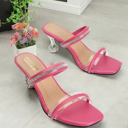 madam glorious Embellished Double Strap Block Heels-18