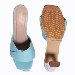 Anouk Blue & Transparent Open Toe Block Heels image 4