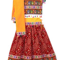 BANJARA INDIA Girls Embroidered Ready to Wear Lehenga & Blouse With Dupatta-image-42